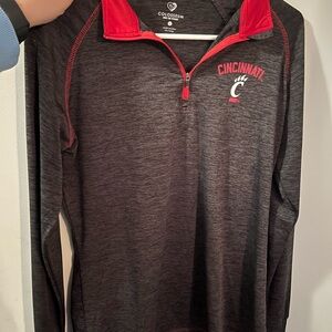 University Cincinnati Red and Black Quarter-Zip